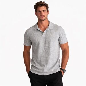 Civil Society “Payson” Polo Shirt Heather Light Gray Size Large NWT‎